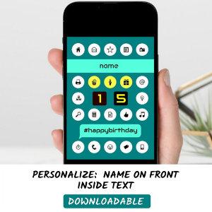 15th hashtag computing birthday add name card