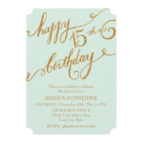15th Mis Quince Anos, Quinceanera Birthday Ticket