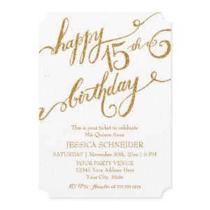 15th Mis Quince Anos, Quinceanera Birthday Ticket