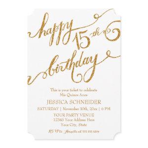 15th Mis Quince Anos, Quinceanera Birthday Ticket