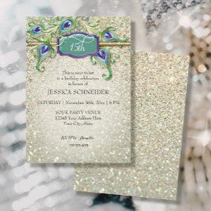 15th Quinceanera Quince Anos Birthday Peacock