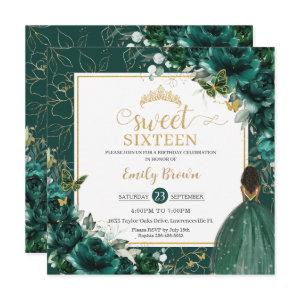 16th Birthday Sweet 16 Emerald Green Floral
