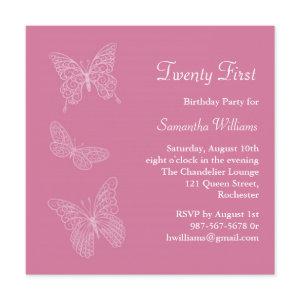 21st Butterfly Birthday  (pink)