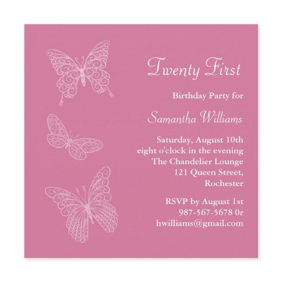21st Butterfly Birthday  (pink)