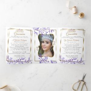 2 Photo Purple Foliage Mis Quince Años Tri-Fold