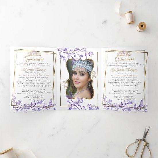 2 Photo Purple Foliage Mis Quince Años Tri-Fold