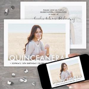 2 Photo Quinceanera Modern Minimal 15th Birthday
