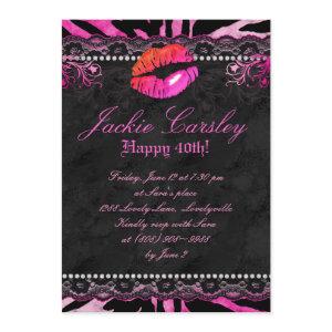 311 Lace Diamonds Birthday Party Zebra Pink Lips
