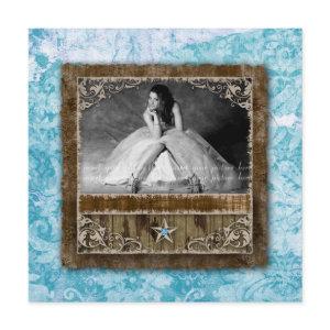 332 Quinceanera Vintage Photo Card Star Blue