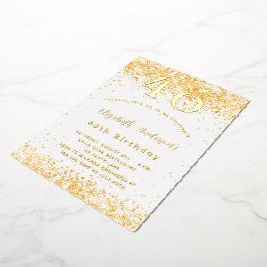 40th birthday white gold glitter luxury foil