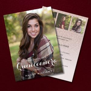 4 Photo Trendy Pink Quinceañera Birthday Party