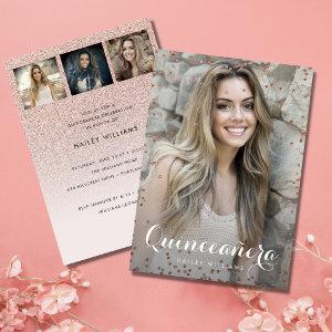 4 Photo Trendy Pink Quinceañera Sweet 15 Party