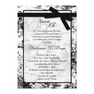 5x7 Black ToileFabric Quinceanera