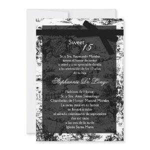 5x7 Black ToileFabric Quinceanera Party