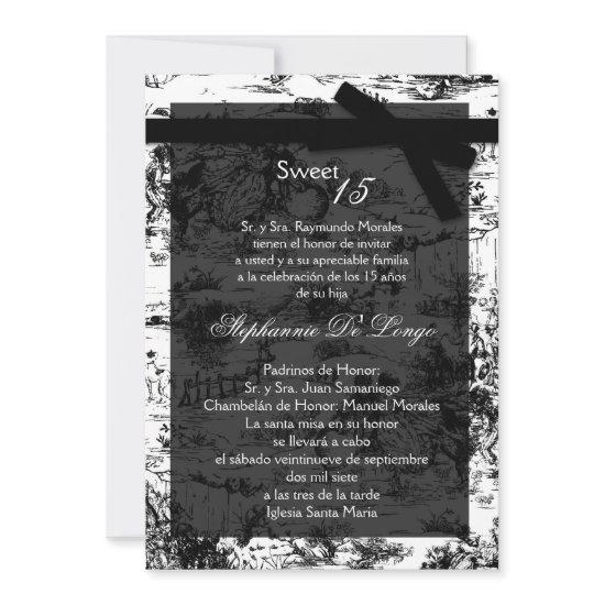5x7 Black ToileFabric Quinceanera Party