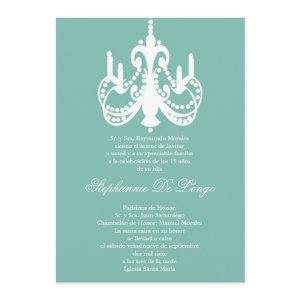 5x7 Blue Chandelier Quinceanera