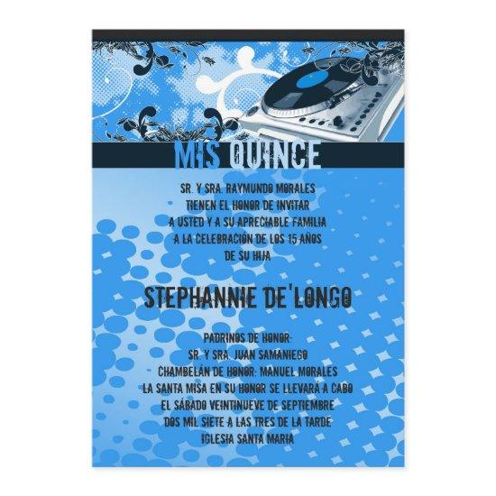 5x7 Blue DJ Turntable Quinceanera
