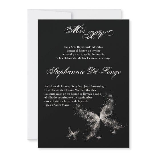 5x7 Butterfly Quinceanera Birthday