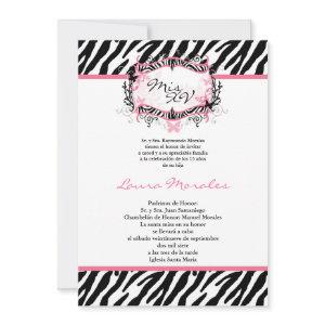 5x7 Butterfly Zebra Print Quinceanera