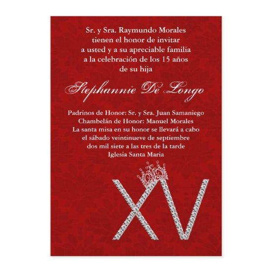 5x7 Diamond Ruby Quinceanera Birthday