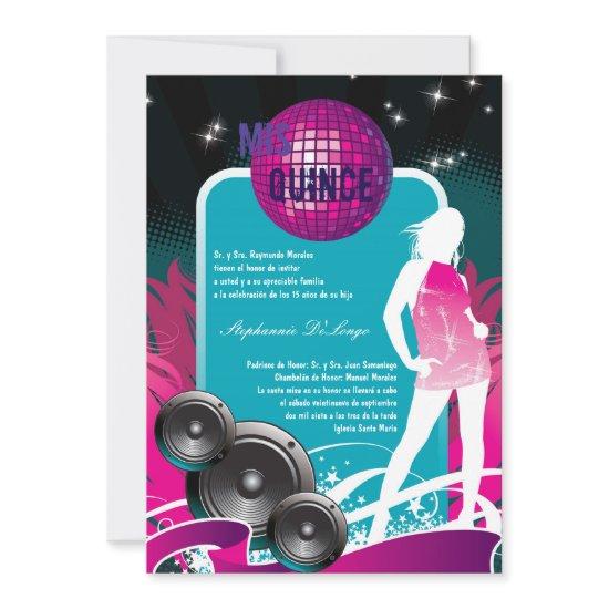 5x7 DJ Dance Party Girl Quinceanera