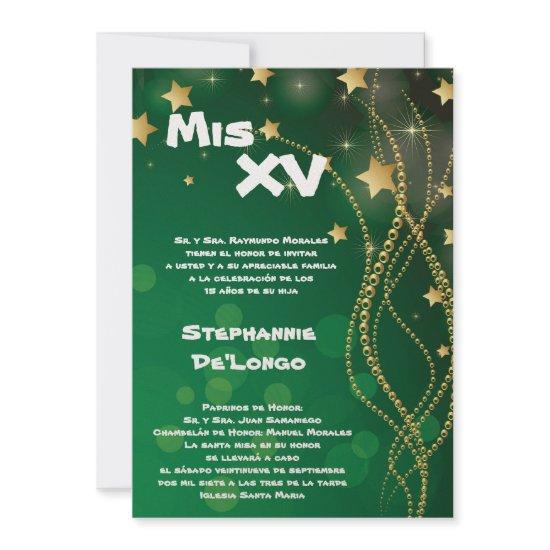 5x7 Glitz Glitter Quinceanera Birthday