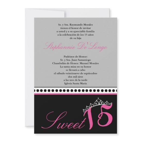 5x7 Gray Grey  Tiara Quinceanera Party