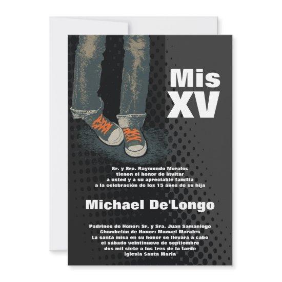 5x7 Grunge Sneaker Quinceanera Birthday