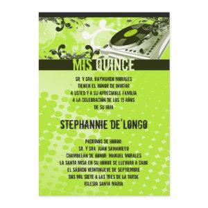 5x7 Lime Green DJ Turntable Quinceanera