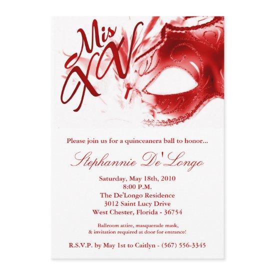 5x7 Masquerade Mask 15 Quinceanera Ball