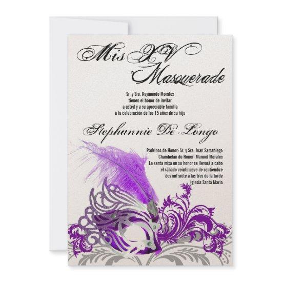 5x7 Masquerade Quinceanera Birthday