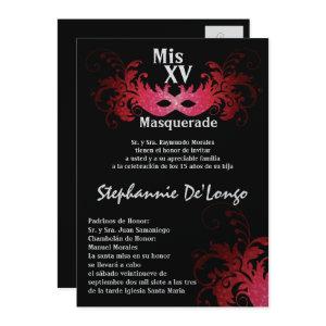 5x7 Masquerade Quinceanera Birthday