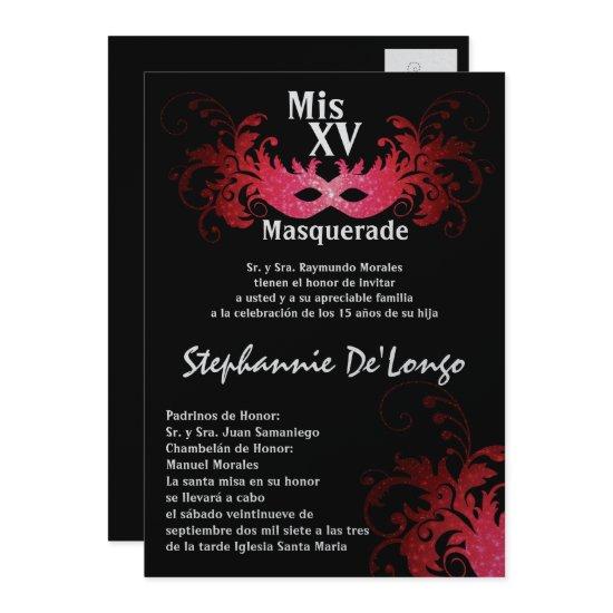 5x7 Masquerade Quinceanera Birthday