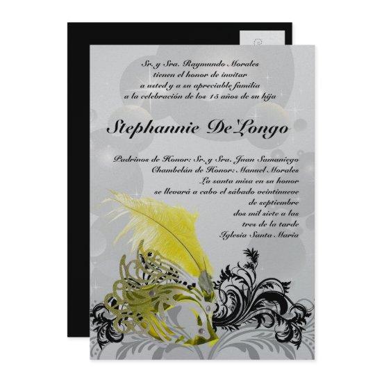 5x7 Masquerade Quinceanera Birthday