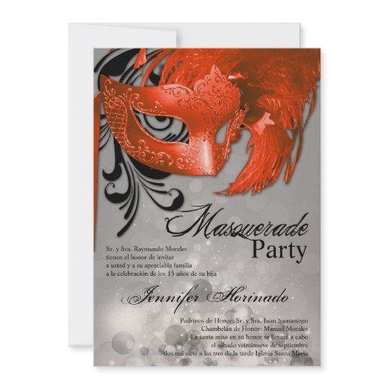 5x7 Masquerade Quinceanera Birthday