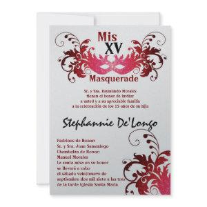 5x7 Masquerade Quinceanera Birthday