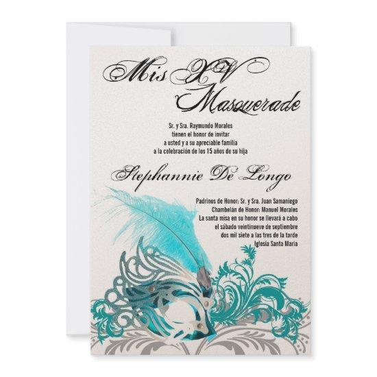 5x7 Masquerade Quinceanera Birthday