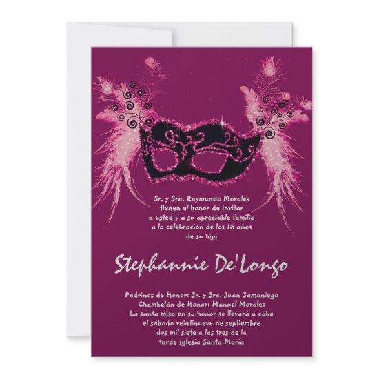 5x7 Masquerade Quinceanera Birthday