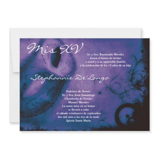 5x7 Masquerade Quinceanera Birthday
