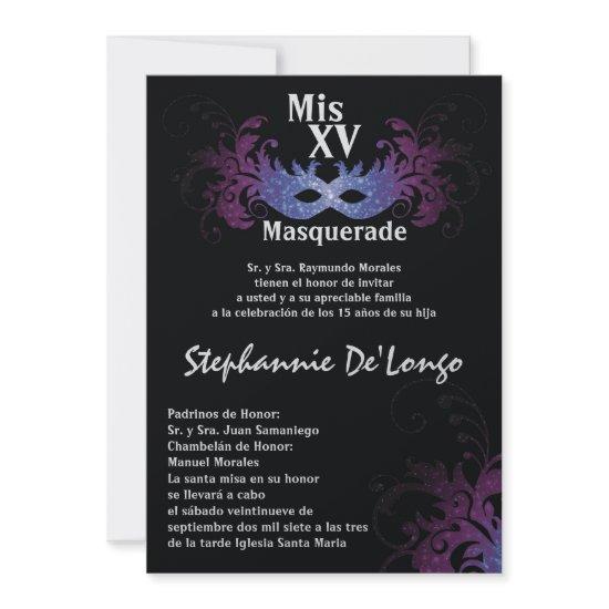 5x7 Masquerade Quinceanera Birthday