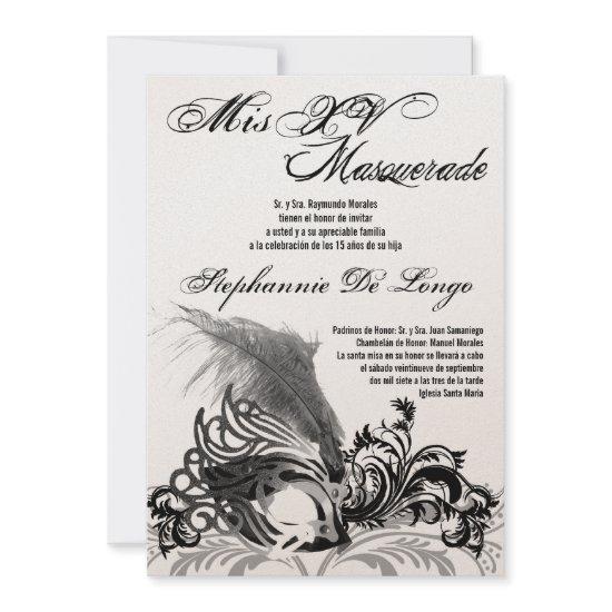 5x7 Masquerade Quinceanera Birthday