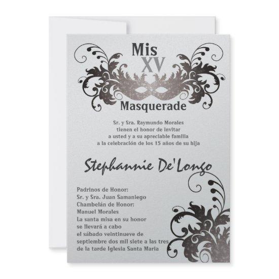 5x7 Masquerade Quinceanera Birthday