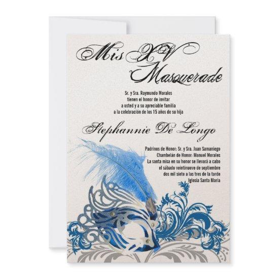 5x7 Masquerade Quinceanera Birthday