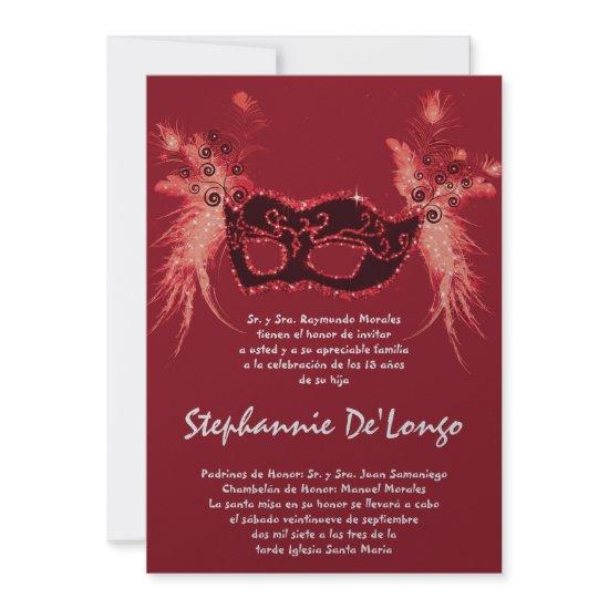 5x7 Masquerade Quinceanera Birthday