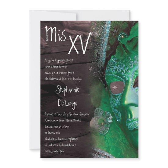 5x7 Masquerade Quinceanera Birthday