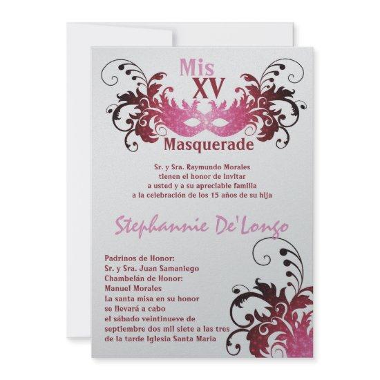 5x7 Masquerade Quinceanera Birthday