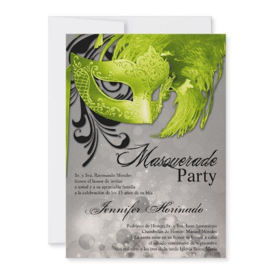 5x7 Masquerade Quinceanera Birthday