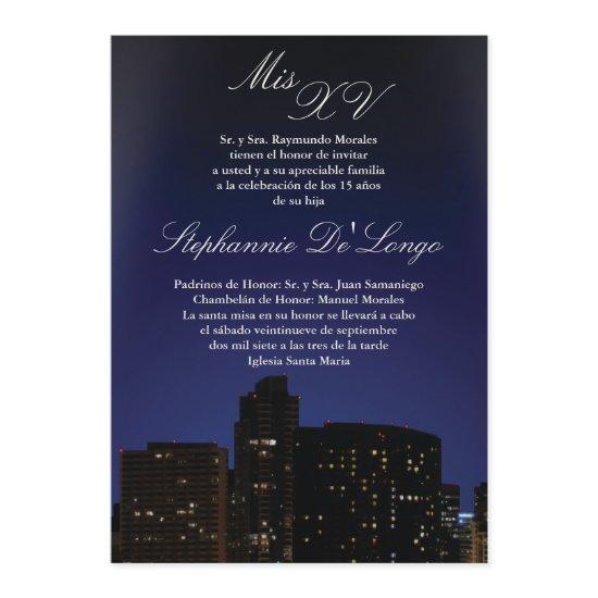 5x7 NY City Lights Quinceanera Birthday