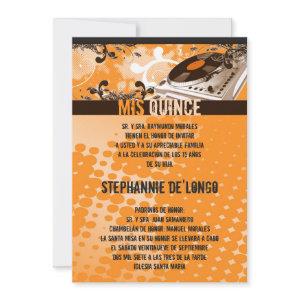 5x7 Orang DJ Spin Turntable Quinceanera