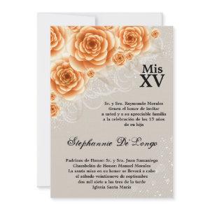 5x7 Orange Roses Quinceanera Birthday